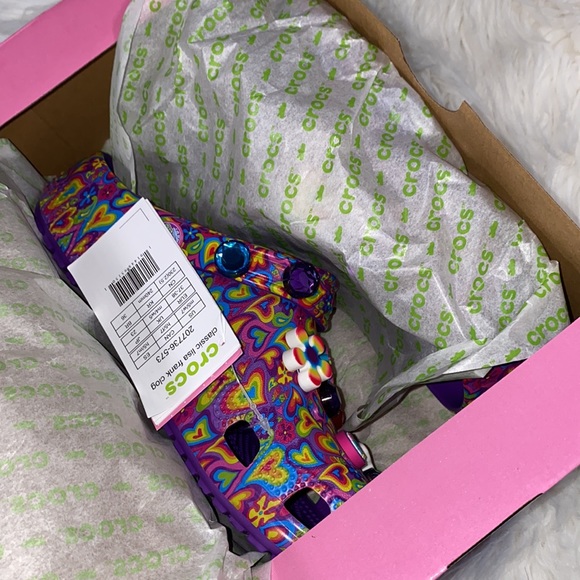 🎶[ Crocs ] Limited Edition Neon Purple Classic Lisa Frank Clog - Picture 12 of 15